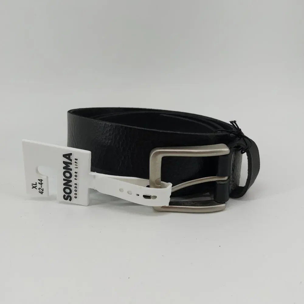 Sonoma Black Genuine Leather Belt Single Prong Men's Size 42